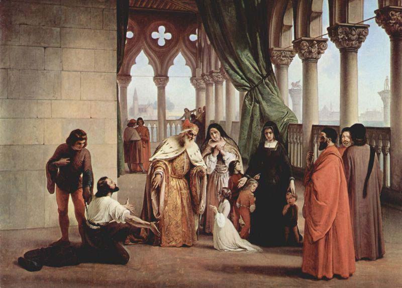 Francesco Hayez The Parting of the Two Foscari oil painting image